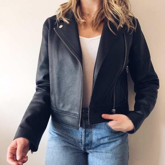 *SOLD* T by Alexander Wang Pebbled Leather Jacket - Picture 4 of 6